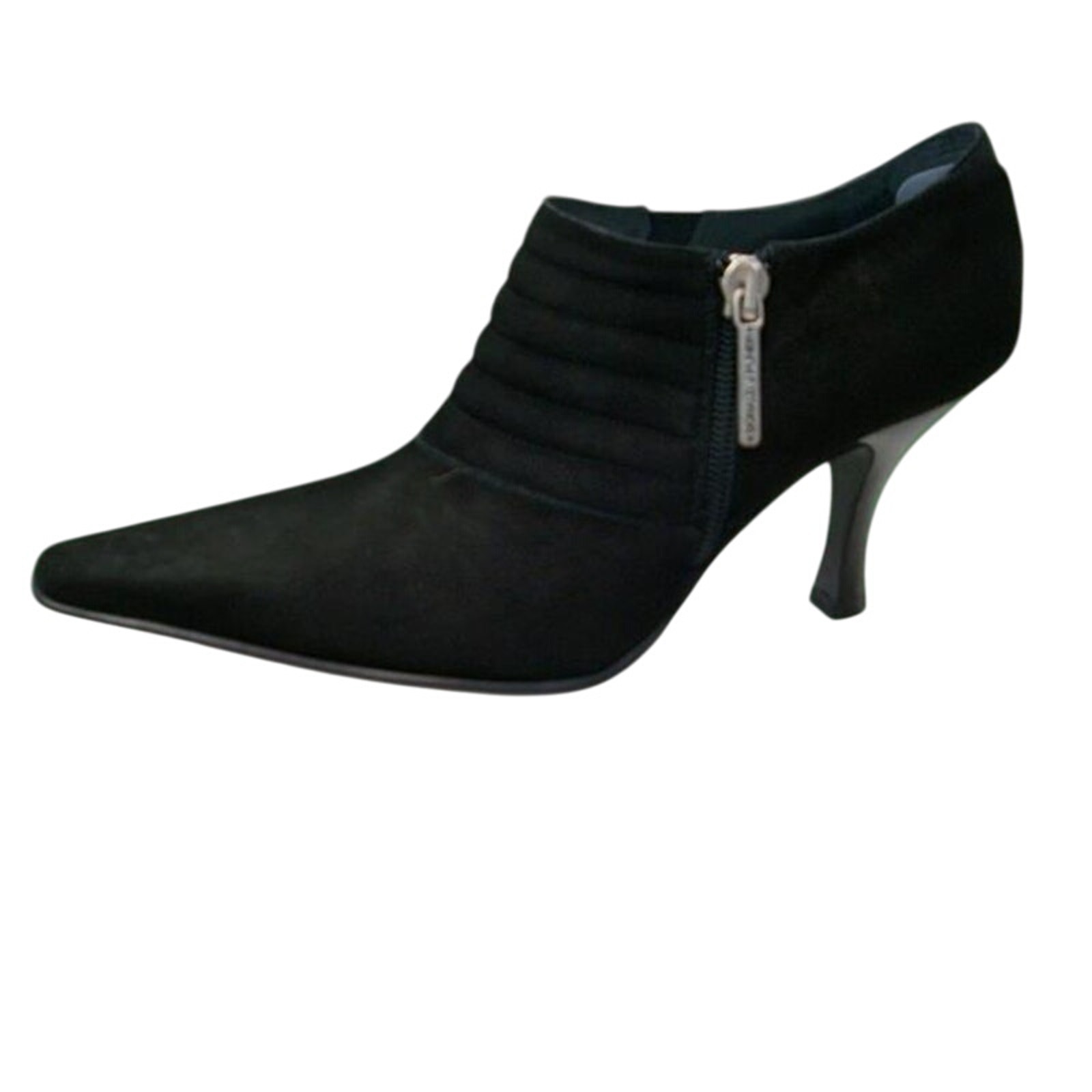 Donald Pliner Black Suede Leather Pump Elastic New Boots Booties New Nib $295